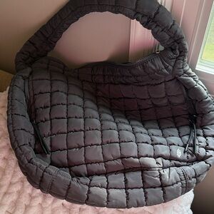 Free People Carryall - Puffer Tote Bag in Charcoal Gray - NWOR